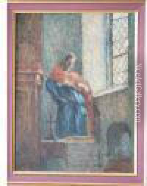 Eglise De Pouilly Sur Saone Oil Painting - Leonce Pelletier