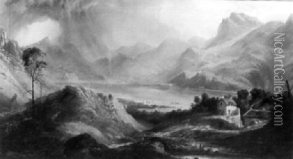 Loch Maree, Storm Clearing Over Oil Painting - George F. Buchanan