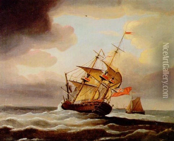 Shortening Sail Oil Painting - Peter Monamy