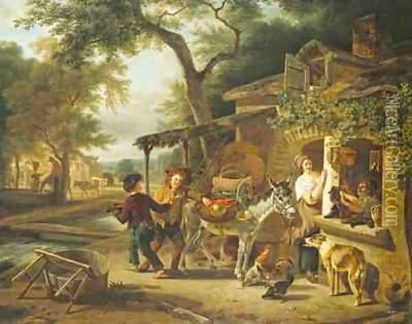 The Cherry Seller Oil Painting - Jean Louis (Marnette) De Marne