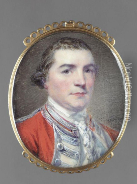 Portrait Of Major Malley Brabazon Oil Painting - Samuel Collins