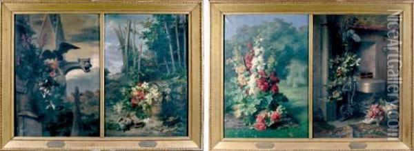 Les Quatre Saisons Oil Painting - Charles Etienne Corpet