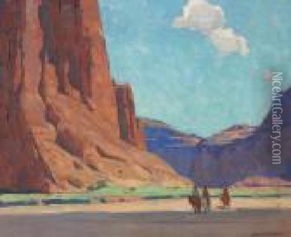 Riders In Canyon De Chelly Oil Painting - Edgar Alwin Payne