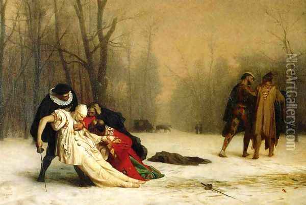 Duel After a Masquerade Ball Oil Painting - Jean-Leon Gerome