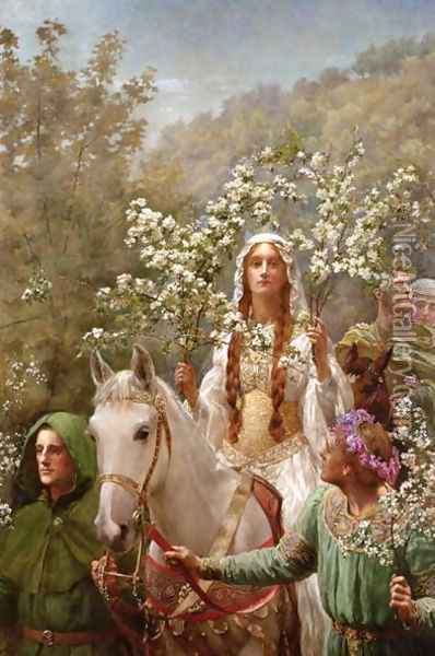 Queen Guinevere's Maying Oil Painting - John Maler Collier