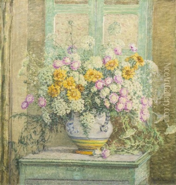 Vase Of Flowers Oil Painting - Anna Lee Stacey