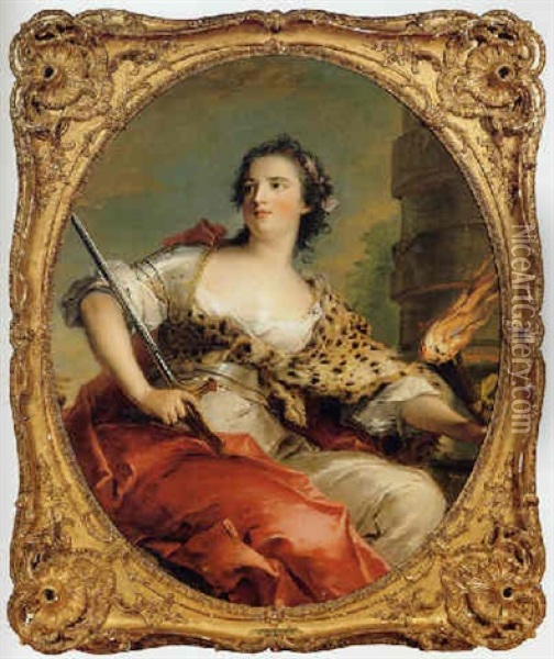 La Force, A Personifacation Of Fortitude (marie-anne De Mailly-nesle, Duchesse De Chateauroux?) Oil Painting - Jean Marc Nattier