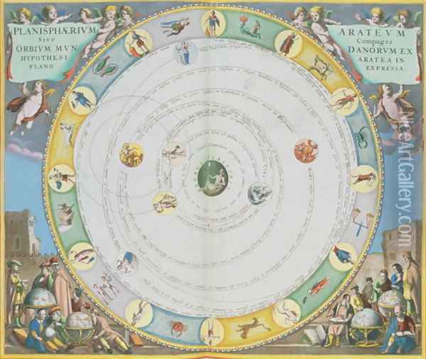Chart describing the Movement of the Planets, from 'A Celestial Atlas, or The Harmony of the Universe' Oil Painting - Andreas Cellarius
