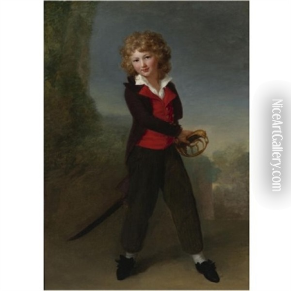 Portrait Of The Young Count Felix De Narbonne Pelet Oil Painting - Henri-Pierre Danloux