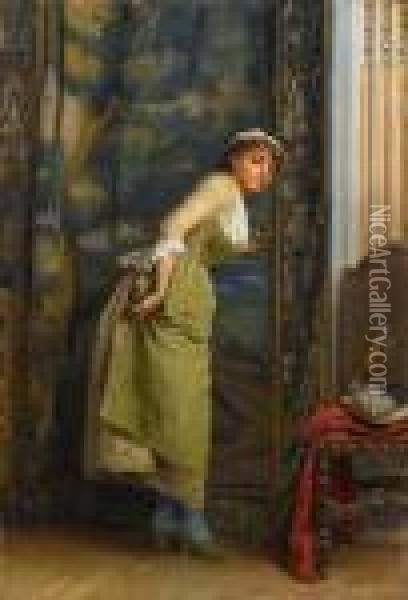 Eavesdropping Oil Painting - Theodore Jacques Ralli