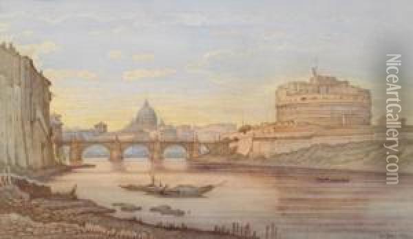 Vom Tiberufer In Rom Oil Painting - Julius Zielke