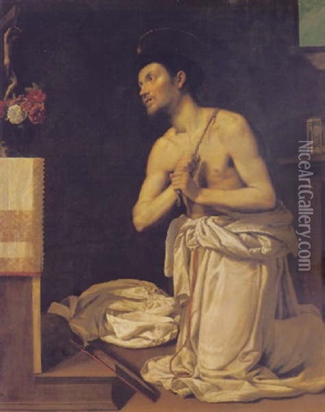 Saint Dominic In Penitence Oil Painting - Filippo Tarchiani