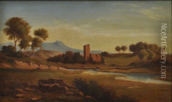 Italienische Landschaft Oil Painting - Carl Rottmann