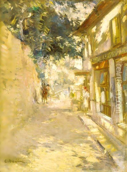 A Street Scene In Nice Oil Painting - Konstantin Alexeievitch Korovin