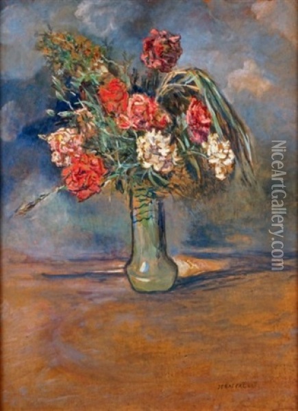Vase D'oeillets Oil Painting - Jean Francois Raffaelli