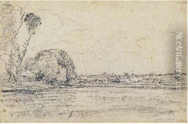 Bords De L'oise Oil Painting - Charles-Francois Daubigny