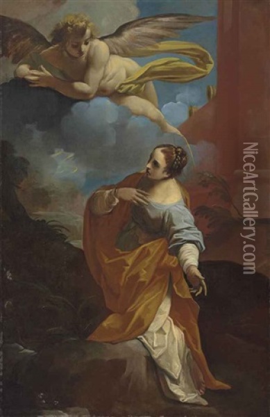 Saint Barbara Oil Painting - Carlo Bononi