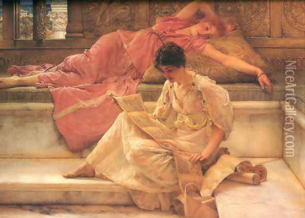 The Favourite Poet 1888 Oil Painting - Sir Lawrence Alma-Tadema