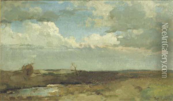 A Dune Landscape - A Study Oil Painting - Willem Bastiaan Tholen