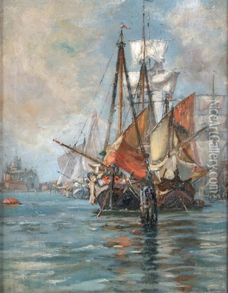Venetian Sail Boats Oil Painting - Walter Francis Brown