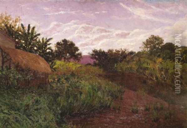 Paisaje De Rio De Jaonero Oil Painting - Domingo Garcia Vazquez