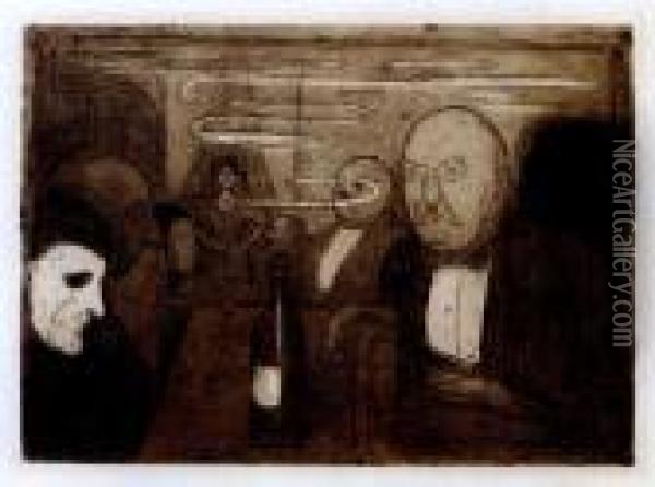 Kristiania-boheme Ii Oil Painting - Edvard Munch