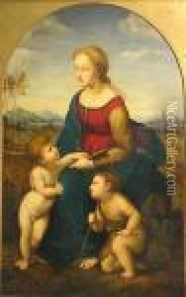La Belle Jardiniere Oil Painting - Raphael (Raffaello Sanzio of Urbino)