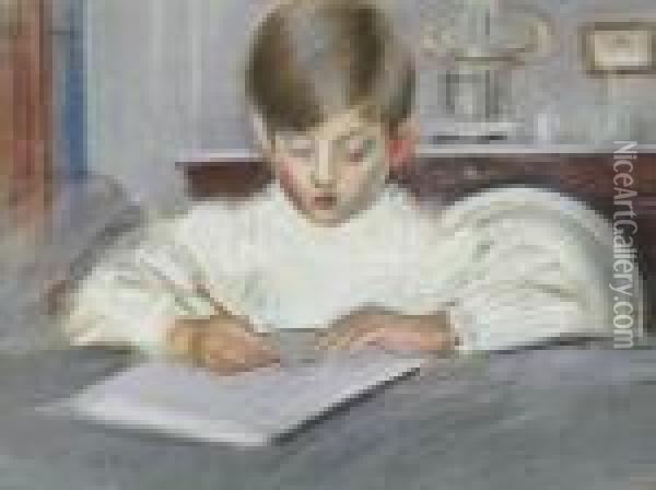 The Drawing Lesson Oil Painting - Paul Cesar Helleu