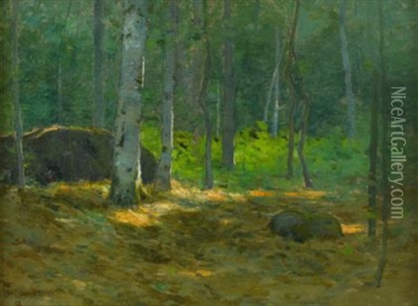 Forest Scene Oil Painting - Charles Warren Eaton