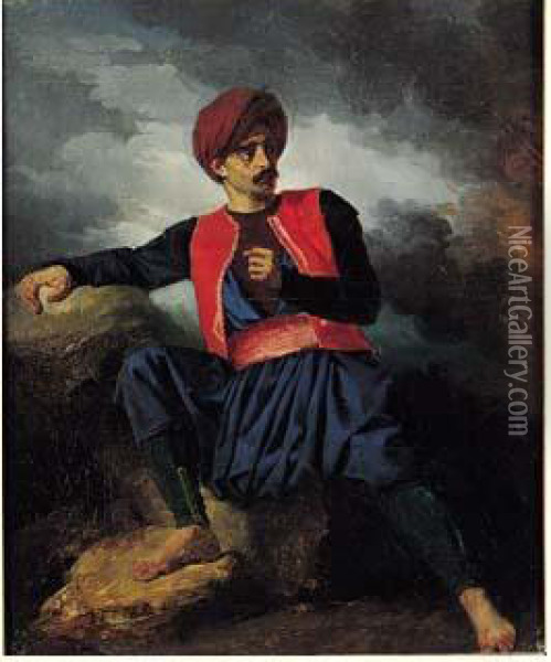 Portrait D'un Turc Oil Painting - Louis Edouard Rioult