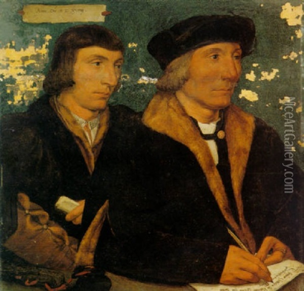 Portrait Of Thomas Godsalve With His Son, John Oil Painting - Hans Holbein the Younger