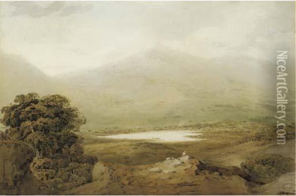 View Of Snowdon, North Wales Oil Painting - John Varley