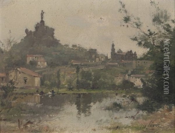 Le Puy (+ Uzerche; Pair) Oil Painting - Maurice Levis