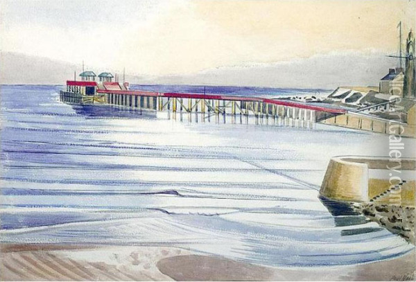 Swanage, Low Tide Oil Painting - Paul Nash