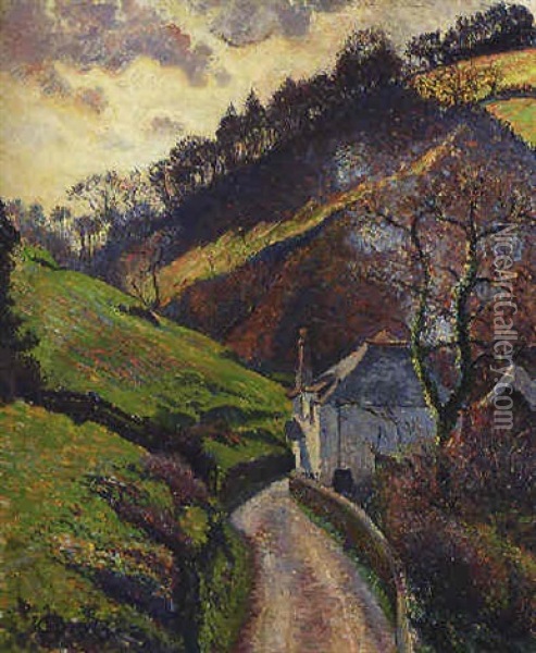 Blackpool Valley, The White House Oil Painting - Lucien Pissarro
