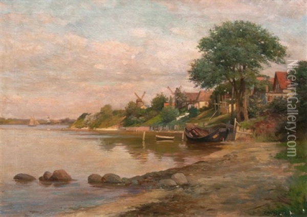 Am Ufer Von Ekensund Oil Painting - Jacob Nobbe