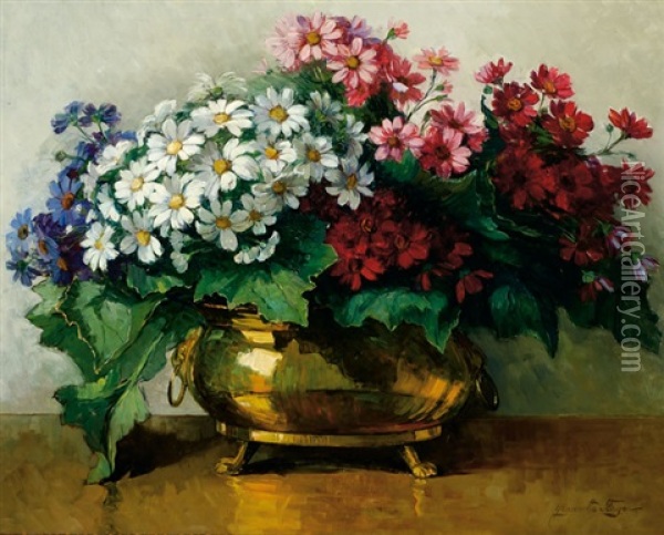 Still Life Of Flowers Oil Painting - Jeannette Slager