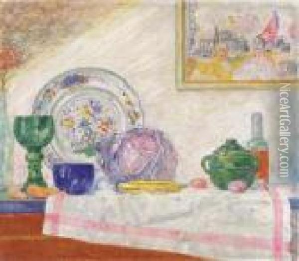 Nature Morte Au Chou Rouge - Still Life With Red Cabbage Oil Painting - James Ensor