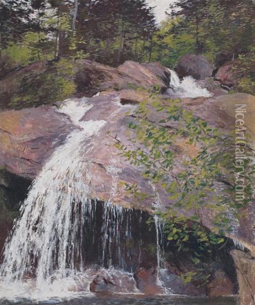 The Flume, Franconia Notch, Nh Oil Painting - Leon Foster Jones