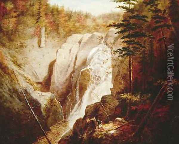 St Annes Falls Canada Oil Painting - Cornelius Krieghoff