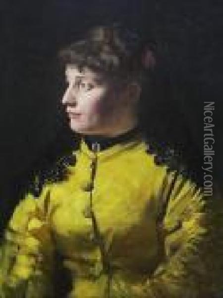 Portrait D'une Dame De Qualite Oil Painting - Edouard John E. Ravel