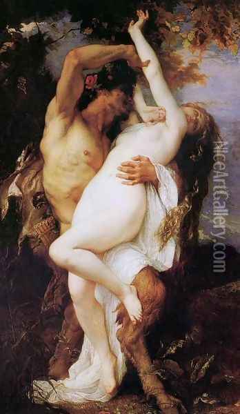 Nymph and Satyr Oil Painting - Alexandre Cabanel