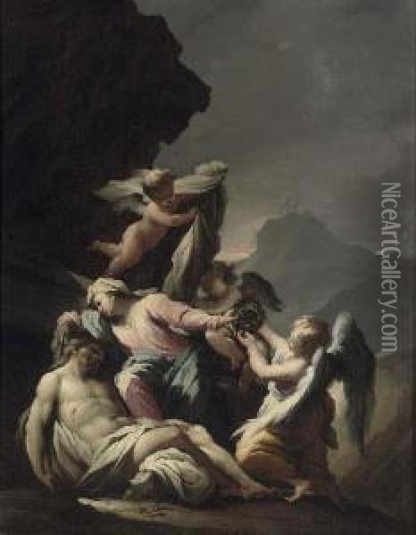 The Pieta Oil Painting - Giovanni Camillo Sagrestani
