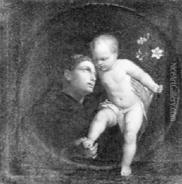 Der Heilige Antonius Von Padua Mit Dem Christusknaben Oil Painting - Theodor Boeyermans