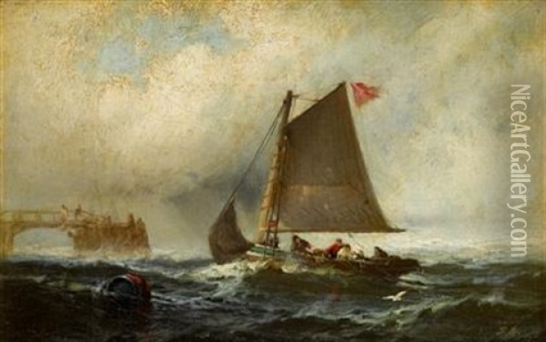 Under Full Sail Oil Painting - Franklin Dullin Briscoe