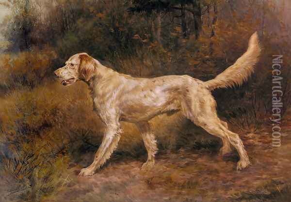 Commissioner, A Champion English Setter Oil Painting - Edmund Henry Osthaus