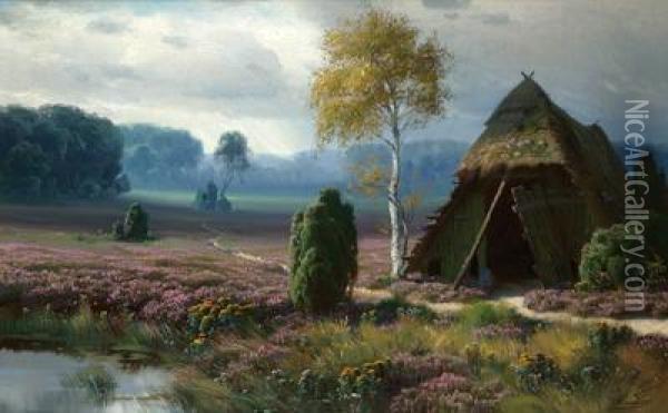 Heidelandschaft Oil Painting - Johannes Hardes