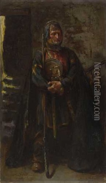 Kaukasischer Wachter Oil Painting - Ferencz Franz Eisenhut