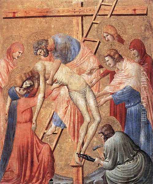 Deposition from the Cross 1330s Oil Painting - Pietro da Rimini