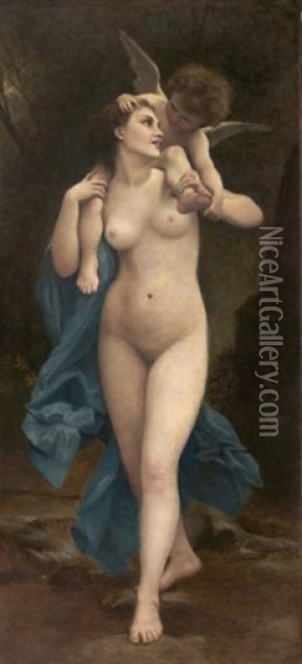 Venus Et L'amour Oil Painting - Leon Jean Basile Perrault